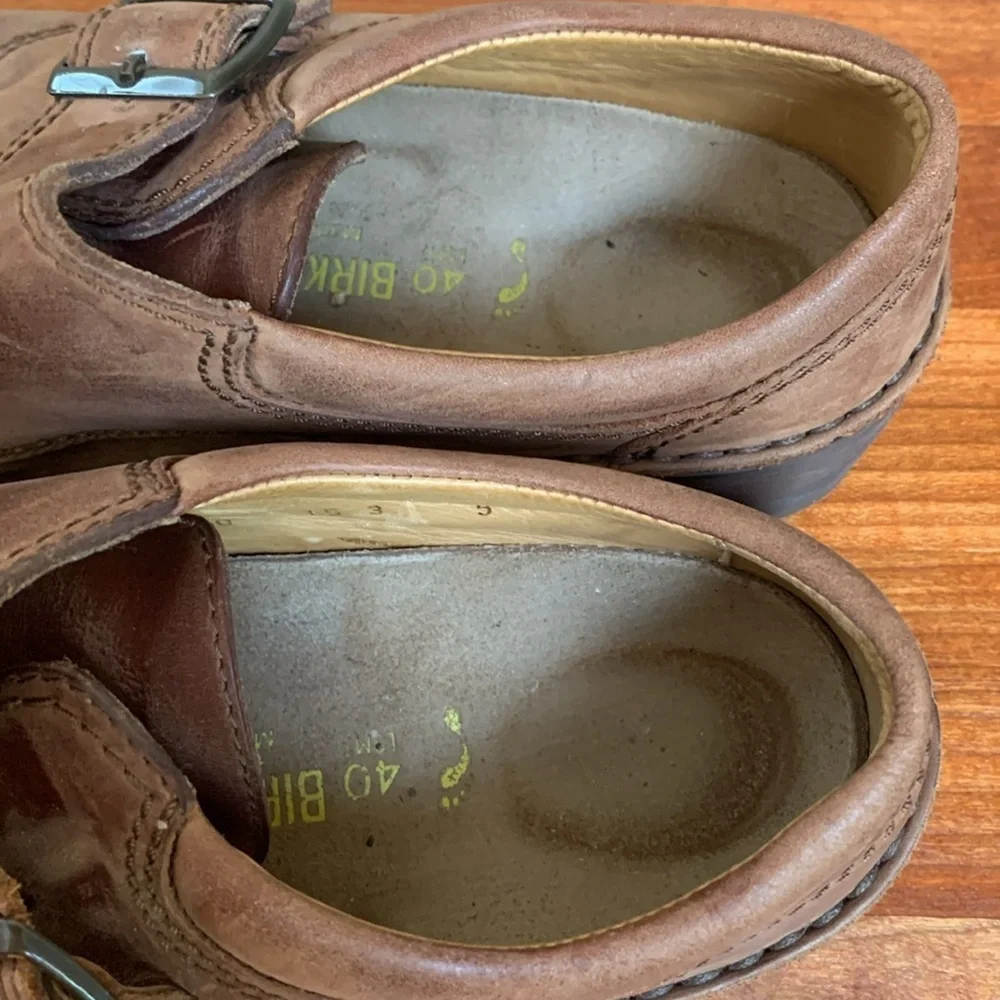Birkenstock Shoes Strappy Leather Buckle Closure, full shoe size 40